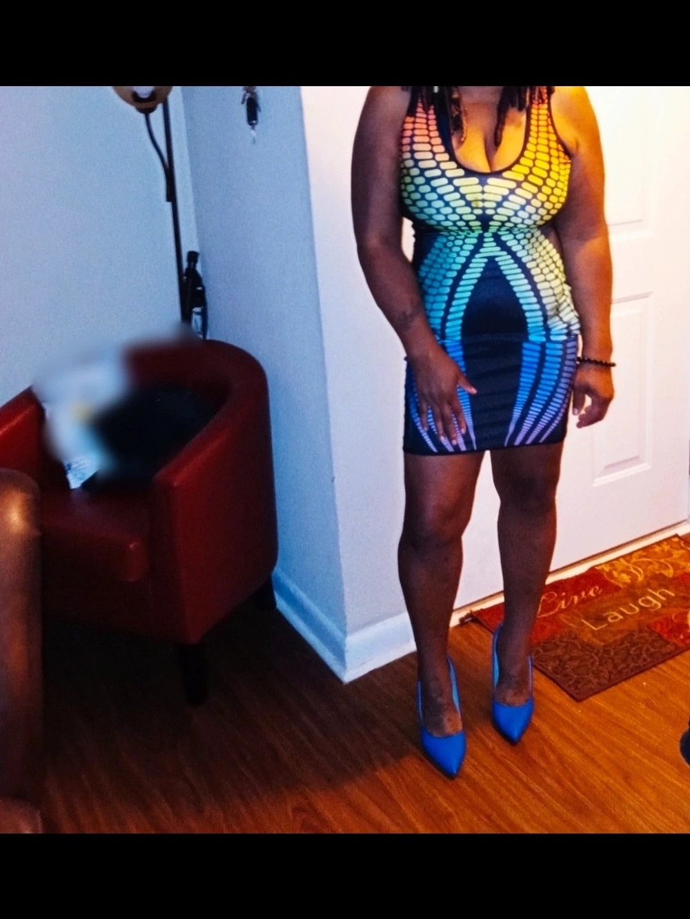 Multicolor Bodycon Tank Dress - Vibrant Gradient Print